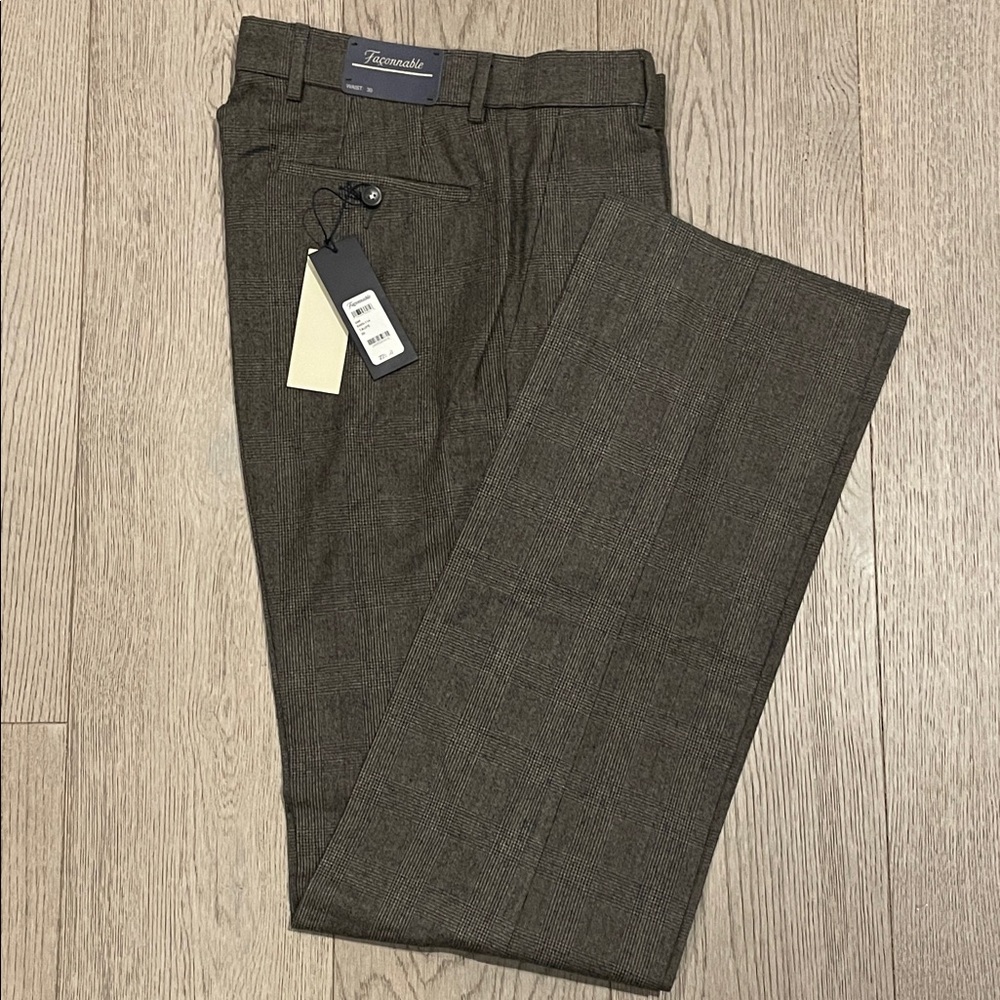 Faconnable Men's Dark Brown Dress Pants
